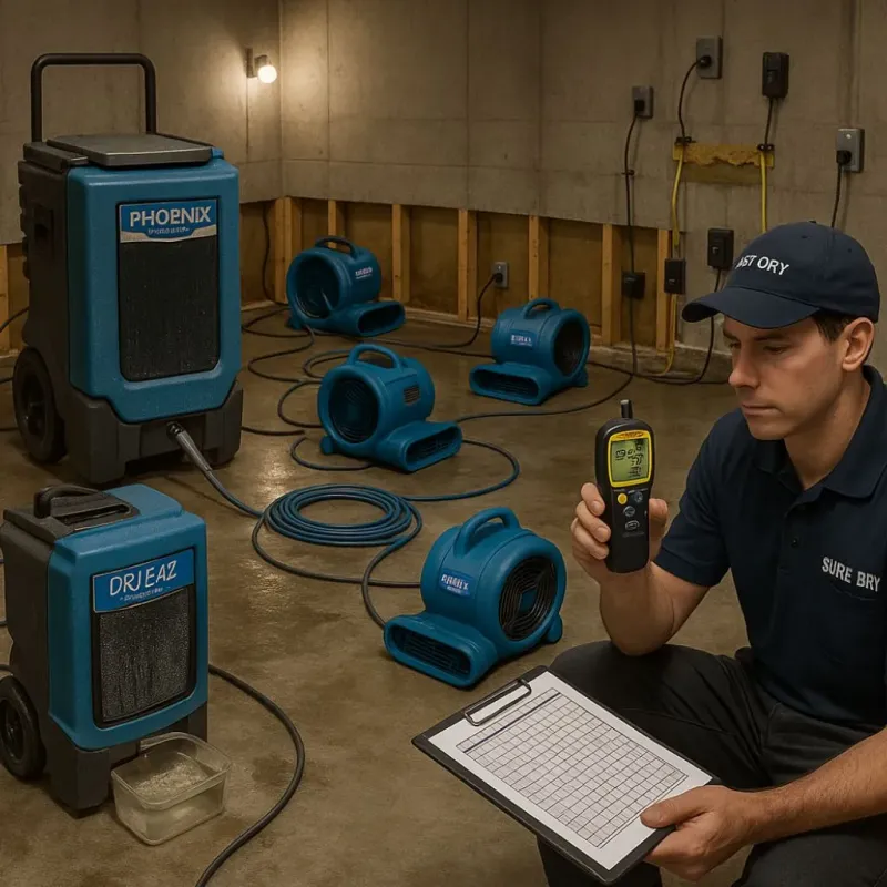 Structural Drying and Dehumidification process in Newman, CA